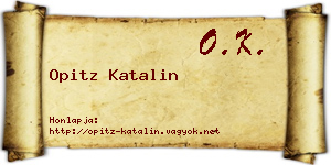 Opitz Katalin névjegykártya